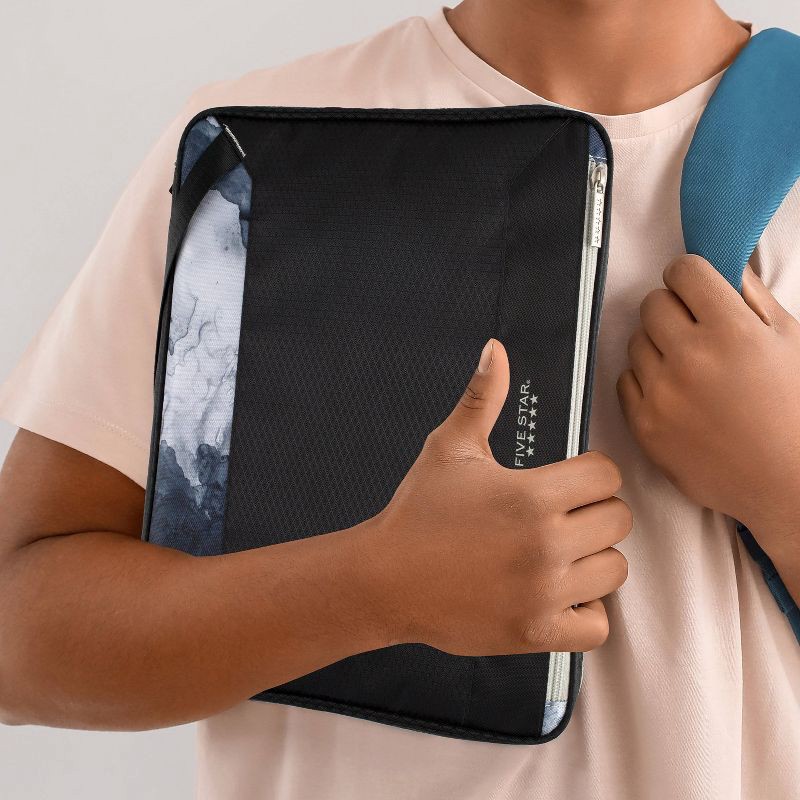 slide 7 of 7, Five Star 1.5" Zipper Binder Black/Gray, 1 ct