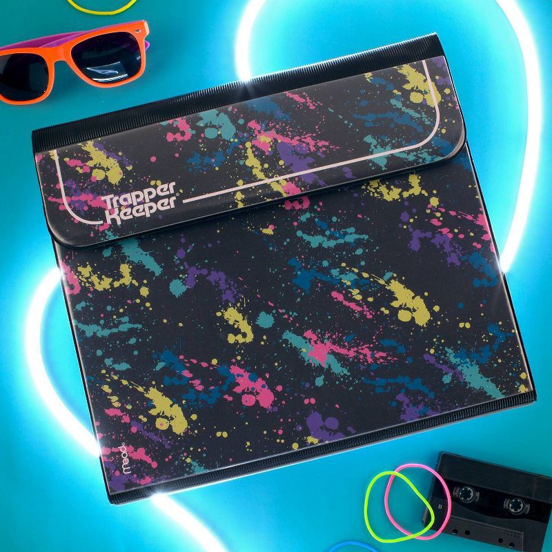 slide 3 of 8, Mead Five Star 1" Trapper Keeper Round Ring Binder Paint Splatter, 1 ct