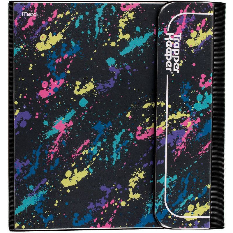 slide 1 of 8, Mead Five Star 1" Trapper Keeper Round Ring Binder Paint Splatter, 1 ct