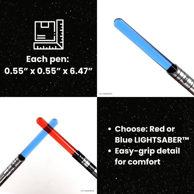 slide 3 of 7, Yoobi Star Wars Writing Set 2pk Red & Blue Lightsaber, School Supplies, 2 ct