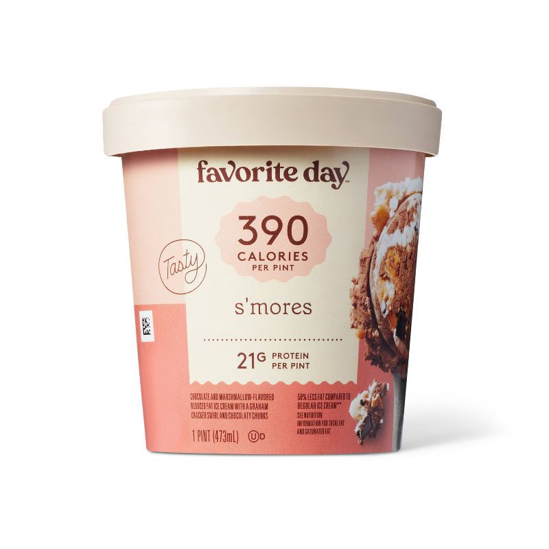 slide 1 of 3, S'mores Reduced Fat Ice Cream - 16 fl oz - Favorite Day™, 16 fl oz