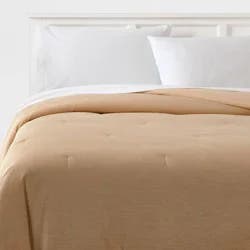 Twin/ Twin Extra Long Corduroy Plush Comforter Khaki - Room Essentials™: Lightweight, Teen Bedding, OEKO-TEX Certified