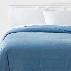 Twin/ Twin Extra Long Corduroy Plush Comforter Blue - Room Essentials™: Lightweight, Machine Washable, OEKO-TEX Certified