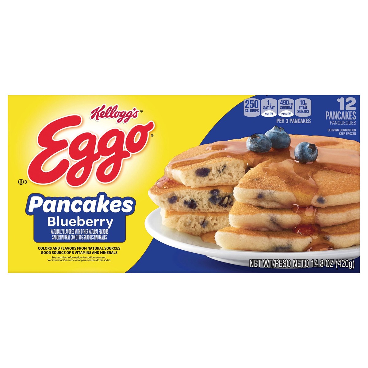 slide 1 of 5, Eggo Blueberry Frozen Pancakes - 12ct/14.8oz, 14.8 oz