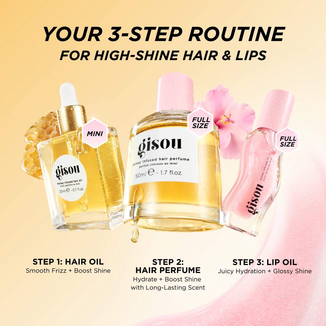 slide 4 of 8, Gisou Honey Gloss Hydration Trio Set, 1 ct