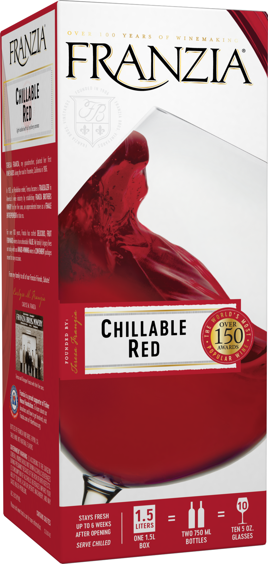 slide 1 of 4, Franzia Chillable Red Red Wine, 1.5 liter