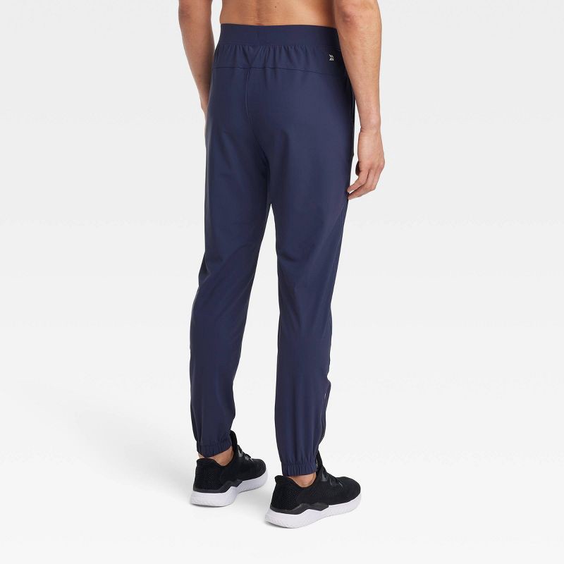 slide 2 of 3, Men's Lightweight Tricot Jogger Pants - All In Motion™ Navy Blue L: Fit, Zippered Pocket, Pull-On Waist, 1 ct