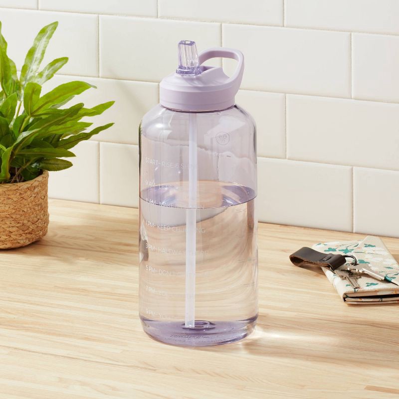 slide 2 of 3, 64oz Plastic Tracker Water Bottle Purple - Room Essentials™, 64 oz