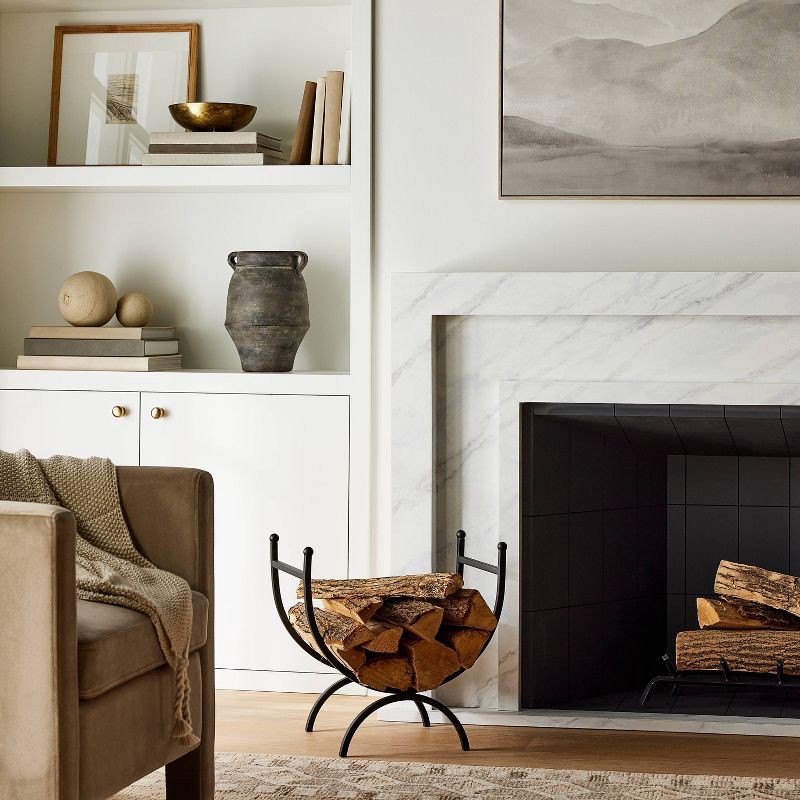 slide 3 of 4, Threshold designed w/Studio McGee Metal Log Holder - Threshold designed with Studio McGee, 1 ct