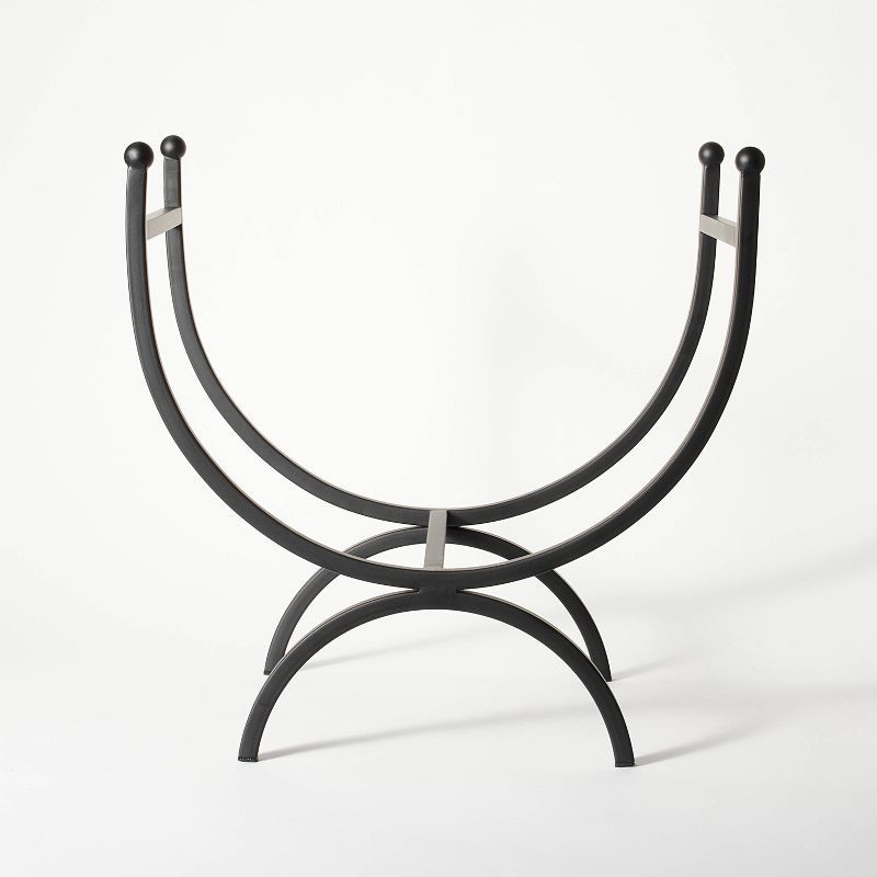 slide 4 of 4, Threshold designed w/Studio McGee Metal Log Holder - Threshold designed with Studio McGee, 1 ct