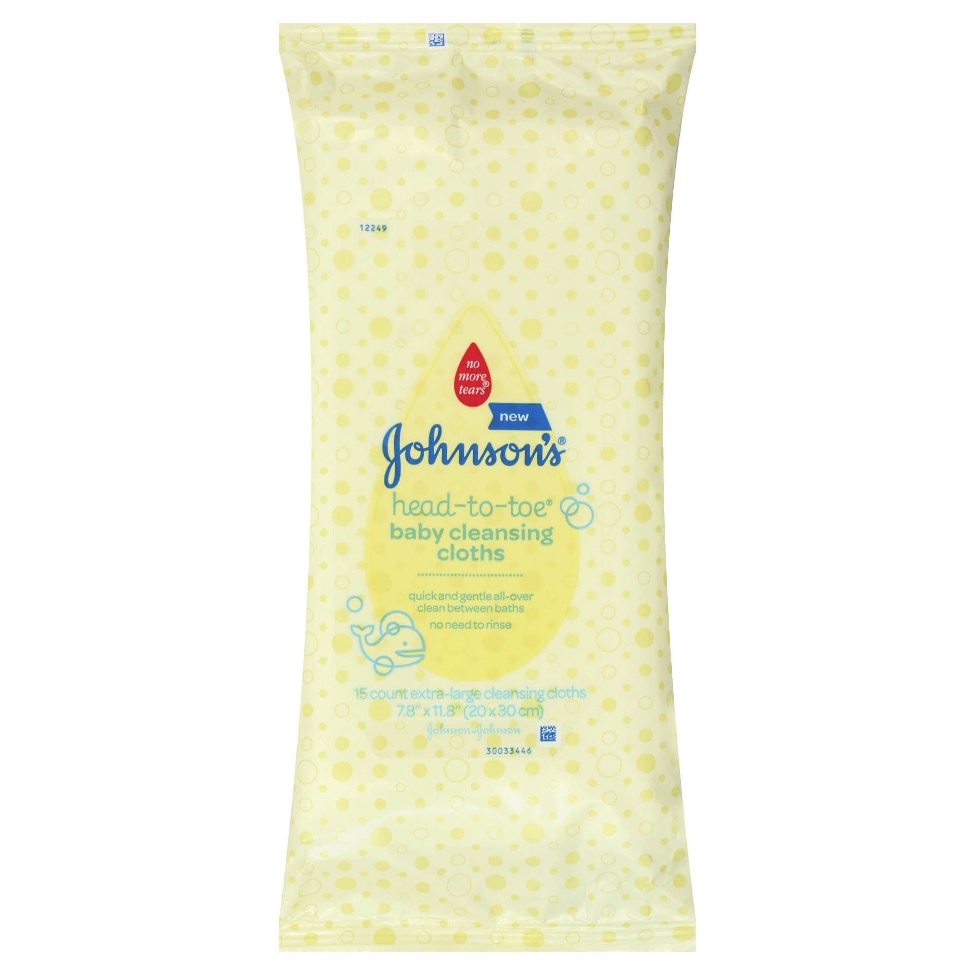 slide 1 of 6, Johnson's Head-To-Toe Extra Large Cleansing Cloths 15 ea, 15 ct