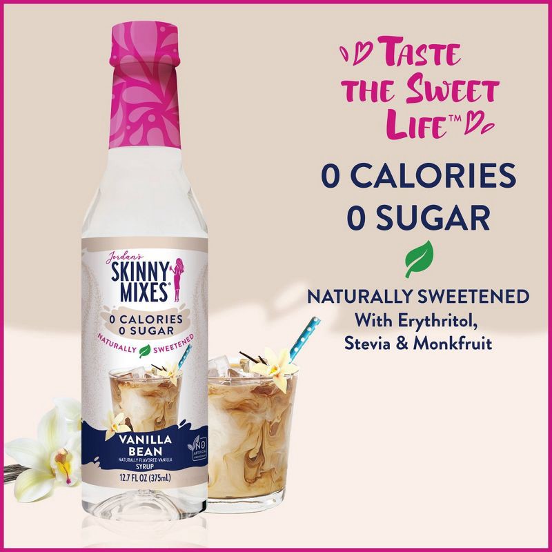 slide 2 of 6, Jordan's Skinny Mixes Naturally Sweetened Sugar Free Vanilla Bean Coffee Flavoring Syrup - 12.7 fl oz, 12.7 fl oz