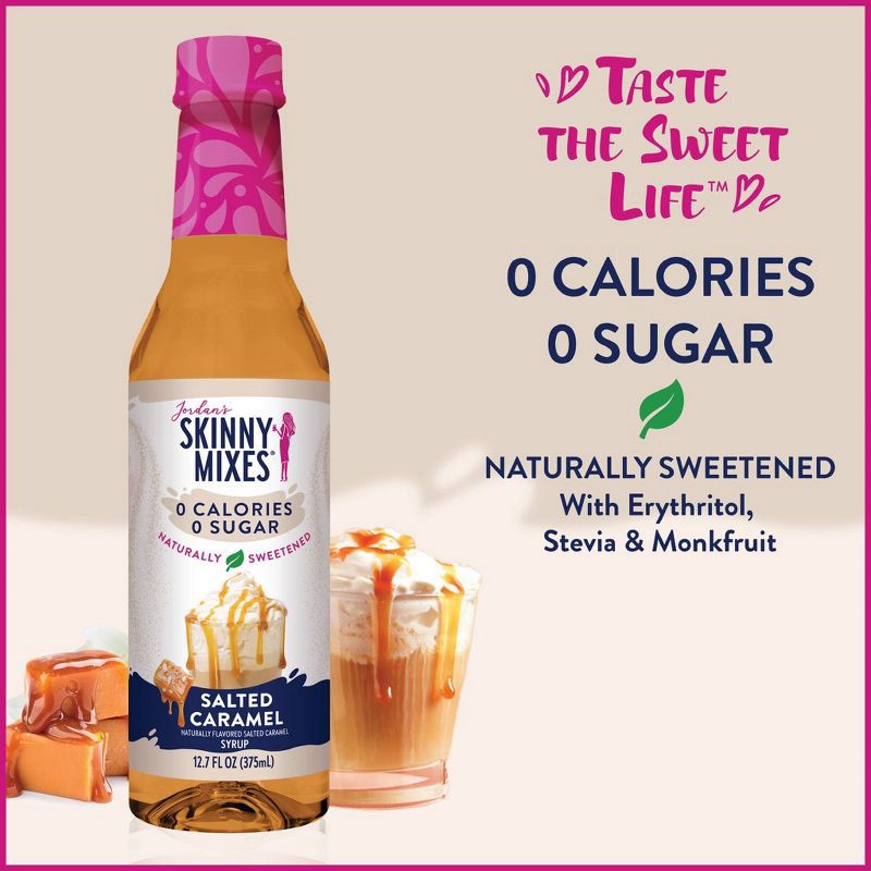 slide 2 of 6, Jordan's Skinny Mixes Naturally Sweetened Sugar Free salted Caramel Coffee Flavoring Syrup - 12.7 fl oz, 12.7 fl oz