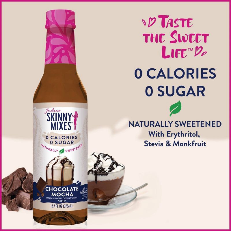 slide 2 of 6, Jordan's Skinny Mixes Naturally Sweetened Sugar Free Chocolate Mocha Coffee Flavoring Syrup - 12.7 fl oz, 12.7 fl oz