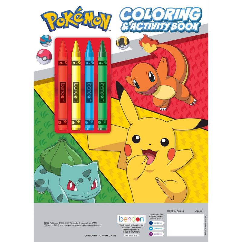 slide 4 of 5, Pokemon Coloring Book with Crayons, 1 ct