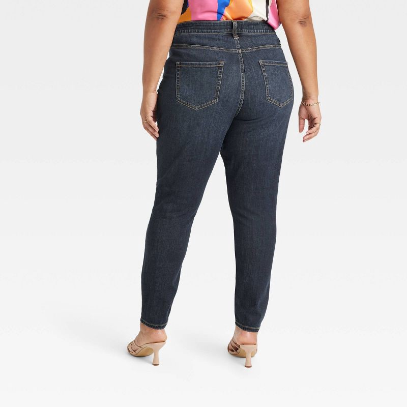 slide 2 of 3, Women's High-Rise Skinny Jeans - Ava & Viv™ Dark Wash 26: Heavyweight Denim, Stretch, Plus Size, 1 ct
