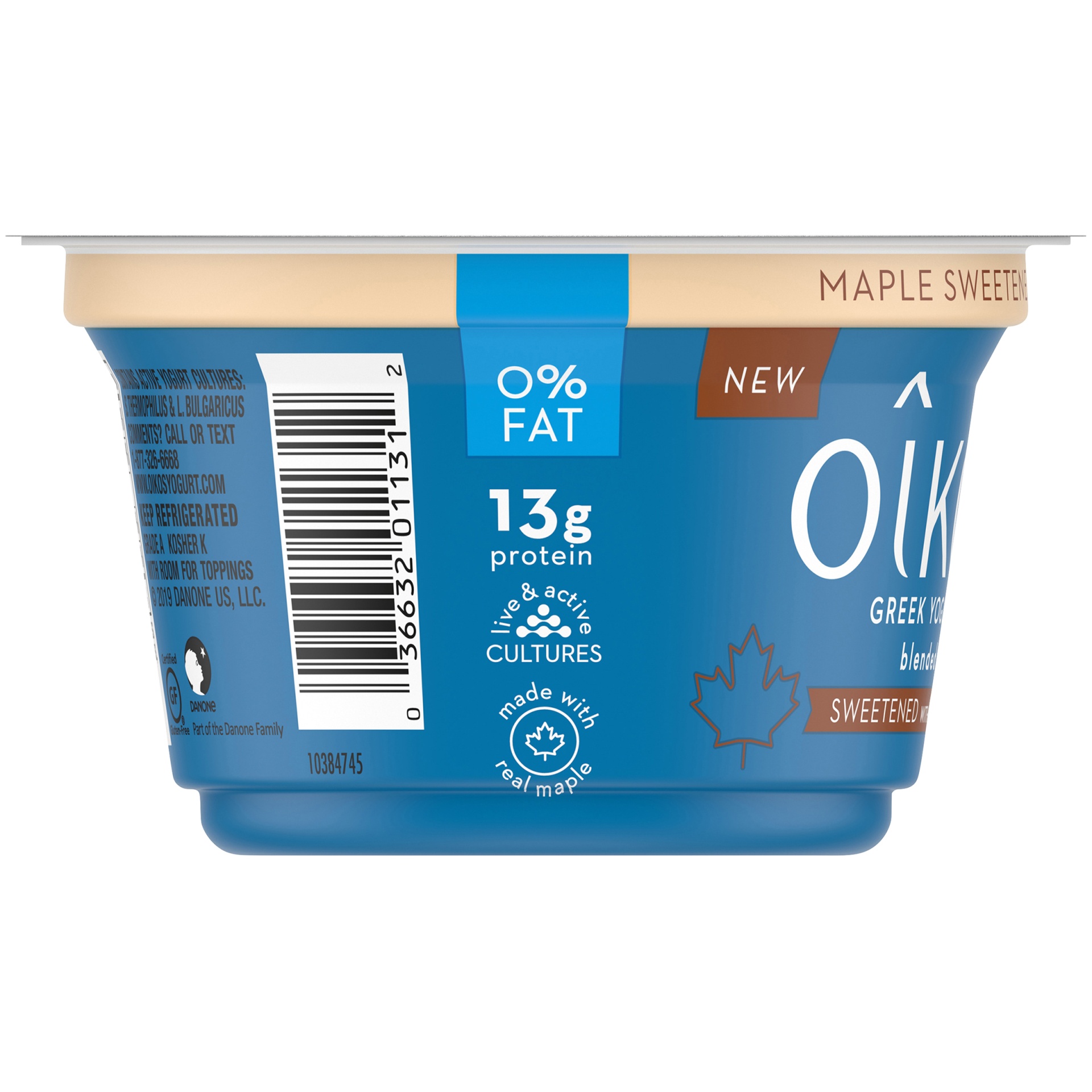 slide 3 of 5, Dannon Oikos Maple Sweetened Plain Yogurt, 5.3 oz