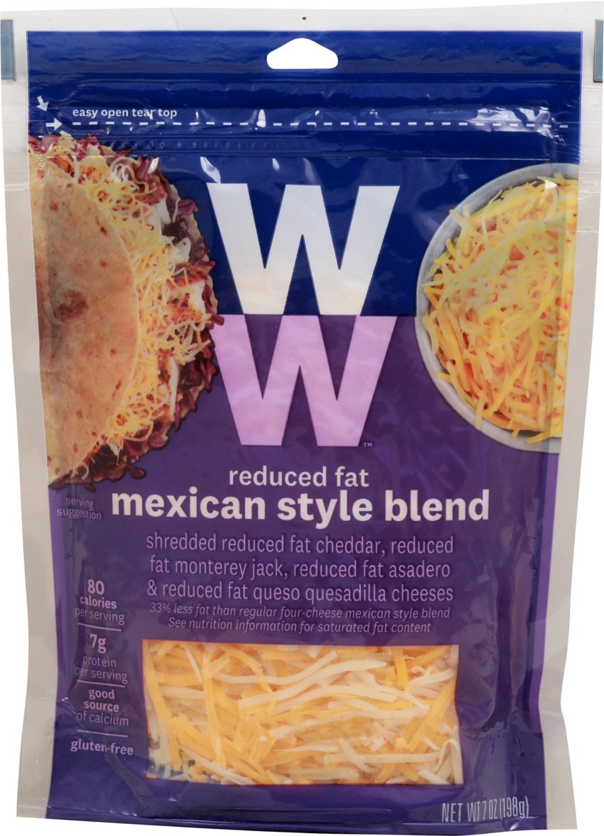 slide 7 of 9, WW™ Reduced-Fat Mexican Style Blend Shredded Cheese 7 oz (198 g), 7 oz