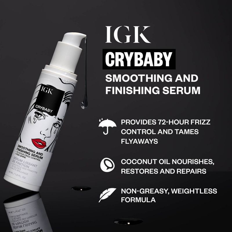 slide 3 of 8, IGK Crybaby Anti-Frizz Smoothing Serum - 1.5 fl oz - Ulta Beauty, 1.5 fl oz