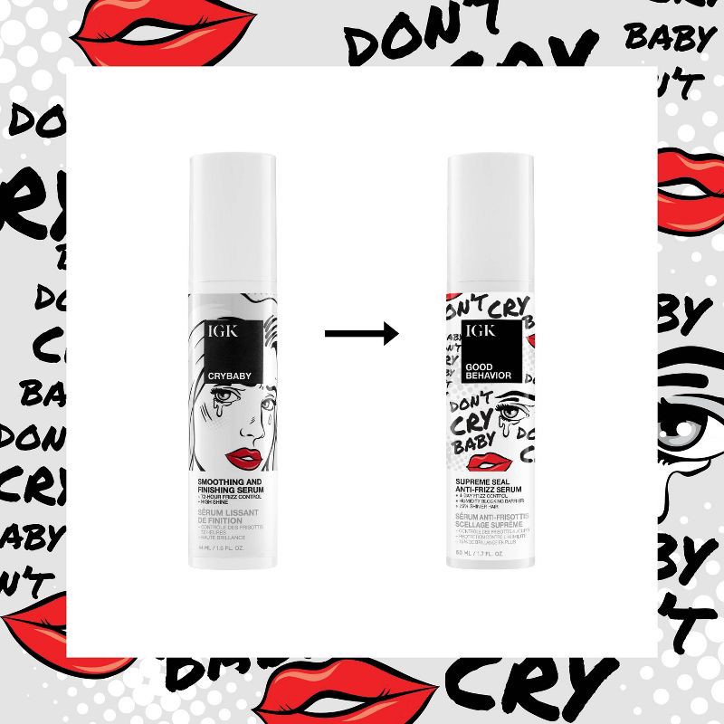 slide 7 of 8, IGK Crybaby Anti-Frizz Smoothing Serum - 1.5 fl oz - Ulta Beauty, 1.5 fl oz