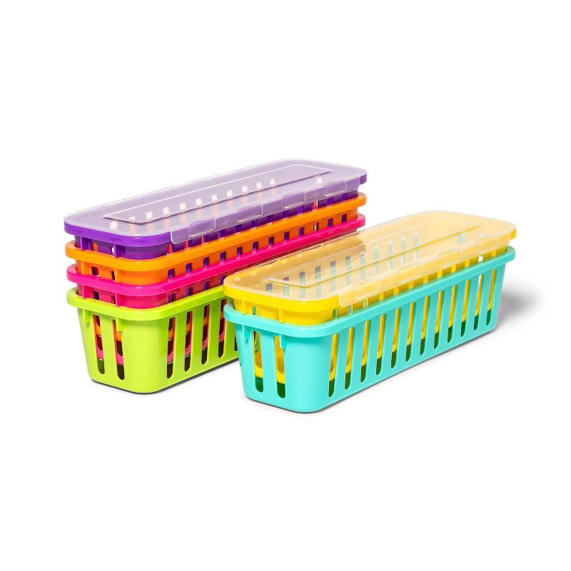 slide 3 of 3, 6pk Small Baskets with Lids - up & up, 6 ct