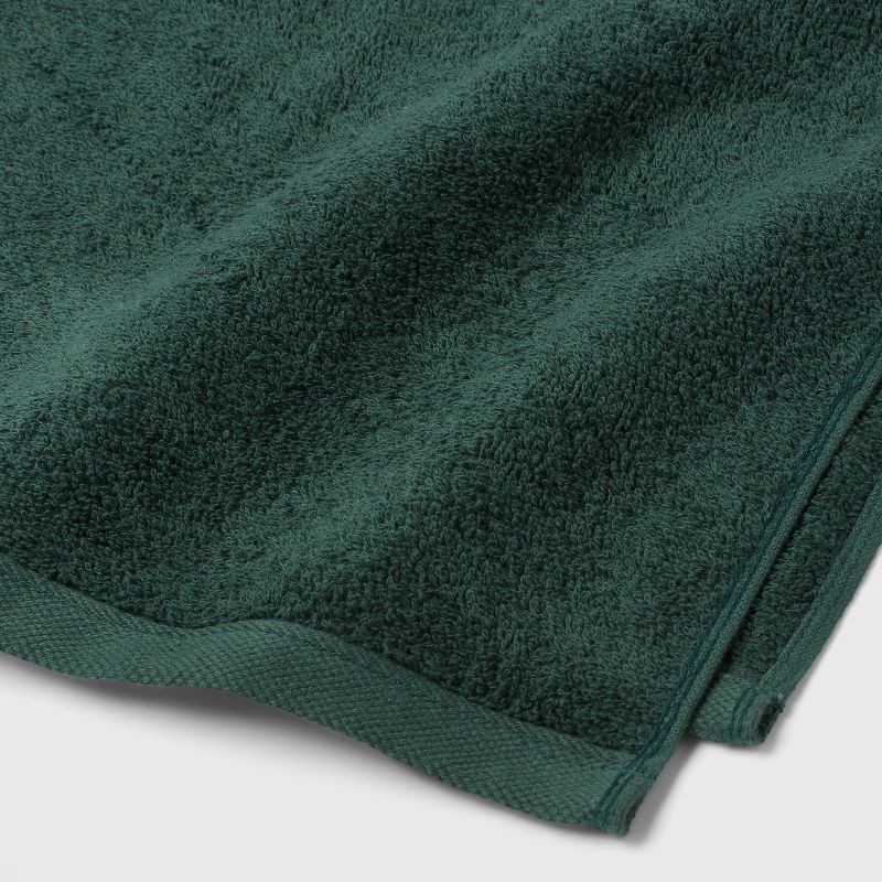 slide 4 of 6, 4pk Antimicrobial Assorted Bath and Hand Towel Set Dark Green - Room Essentials™: Cotton Dobby Weave, Midweight GSM, 4 ct