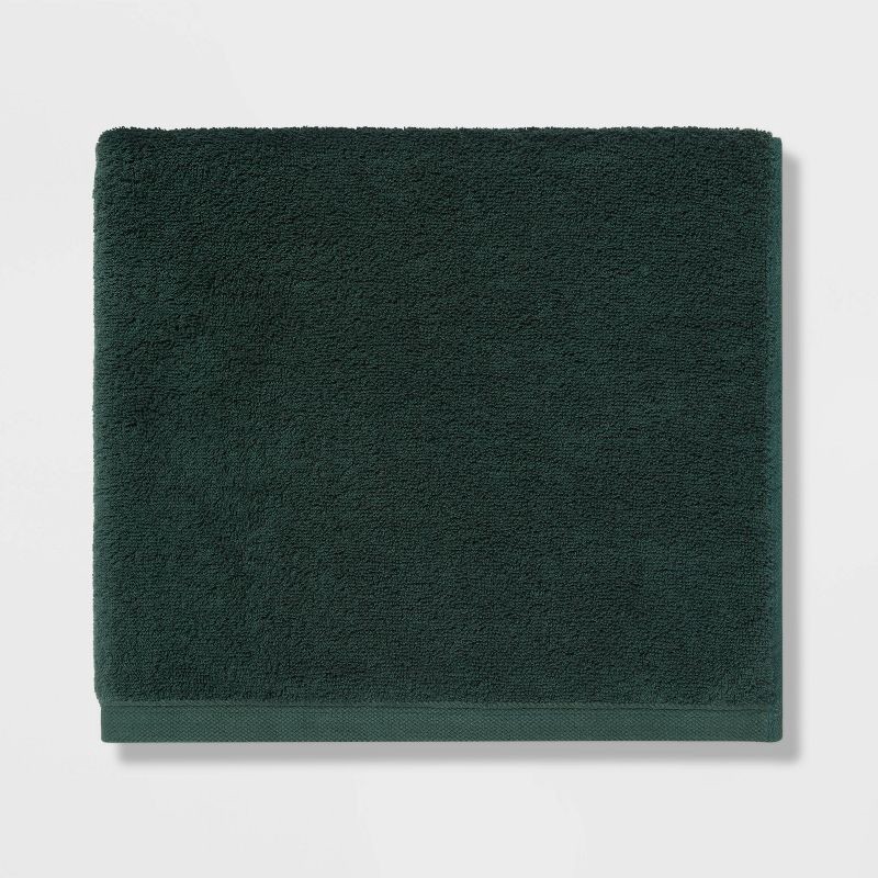slide 5 of 6, 4pk Antimicrobial Assorted Bath and Hand Towel Set Dark Green - Room Essentials™: Cotton Dobby Weave, Midweight GSM, 4 ct