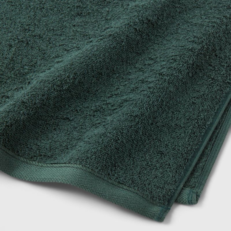 slide 6 of 6, 4pk Antimicrobial Assorted Bath and Hand Towel Set Dark Green - Room Essentials™: Cotton Dobby Weave, Midweight GSM, 4 ct