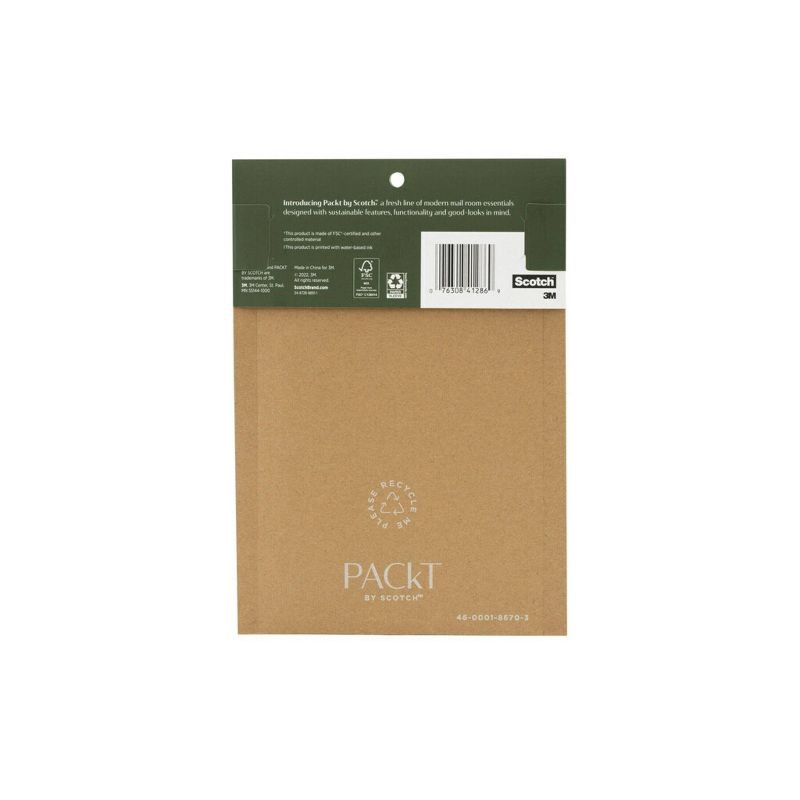 slide 5 of 5, Scotch 2pk Packt Small Mailer: Self-Adhesive Padded Envelopes, 6x9 Inch, Beige, Mailing Packaging, 2 ct