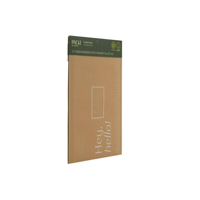 slide 4 of 4, Scotch 2pk Packt Large Mailer: Self-Adhesive Padded Envelopes, 15"x10", Beige, Mailing & Packaging, 2 ct