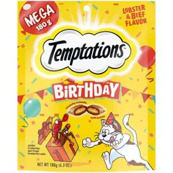 Temptations Lobster and Beef Flavor Birthday Cat Treats - 6.3oz