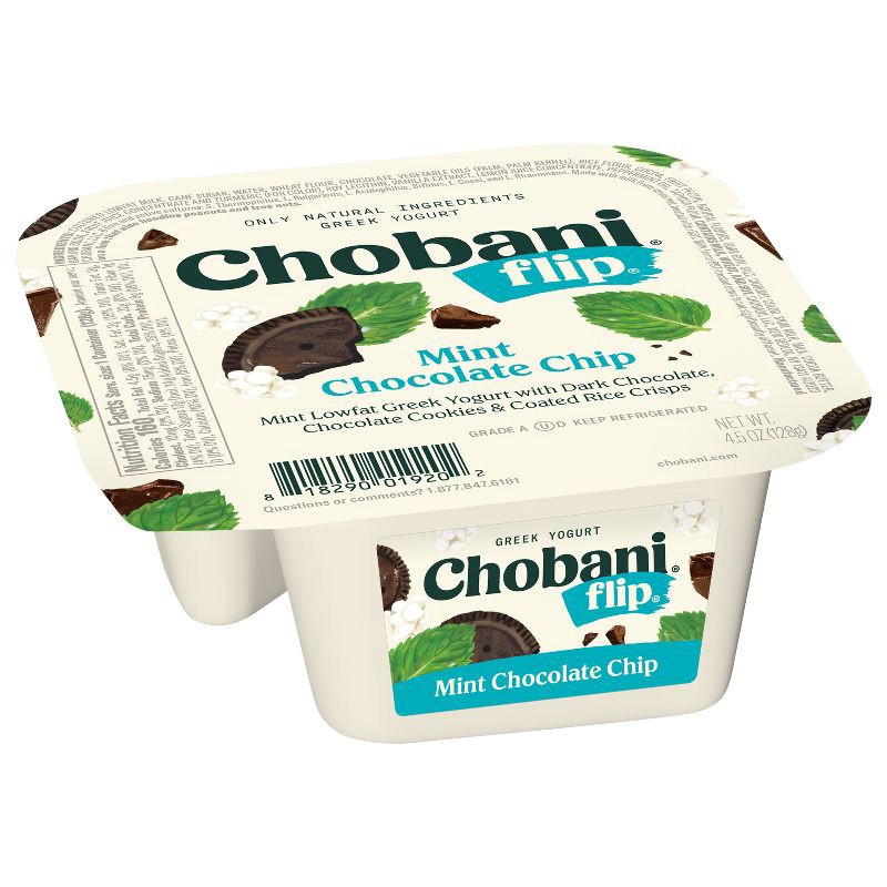 slide 3 of 6, Chobani Flip Mint Chocolate Chip Low Fat Greek Yogurt - 4.5oz, 4.5 oz