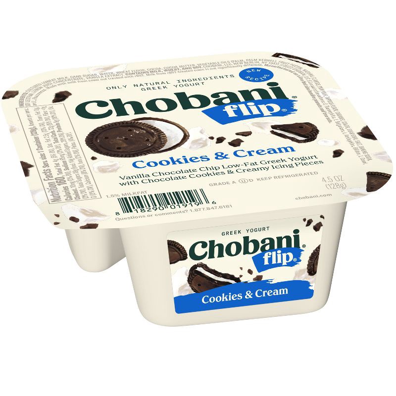 slide 7 of 7, Chobani Flip Cookies & Cream Low Fat Greek Yogurt - 4.5oz, 4.5 oz