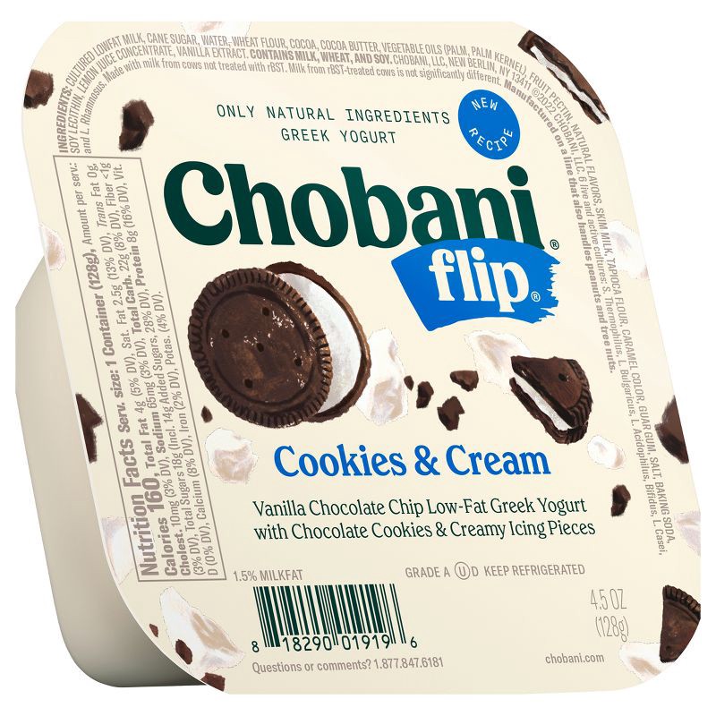 slide 1 of 7, Chobani Flip Cookies & Cream Low Fat Greek Yogurt - 4.5oz, 4.5 oz