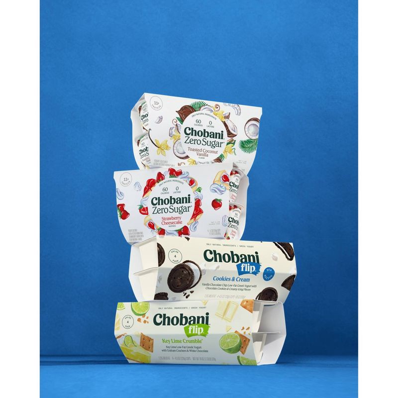 slide 6 of 7, Chobani Flip Cookies & Cream Low Fat Greek Yogurt - 4ct/4.5oz, 4 ct; 4.5 oz