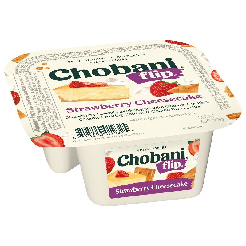 slide 3 of 7, Chobani Flip Strawberry Cheesecake Low Fat Greek Yogurt - 4.5oz, 4.5 oz