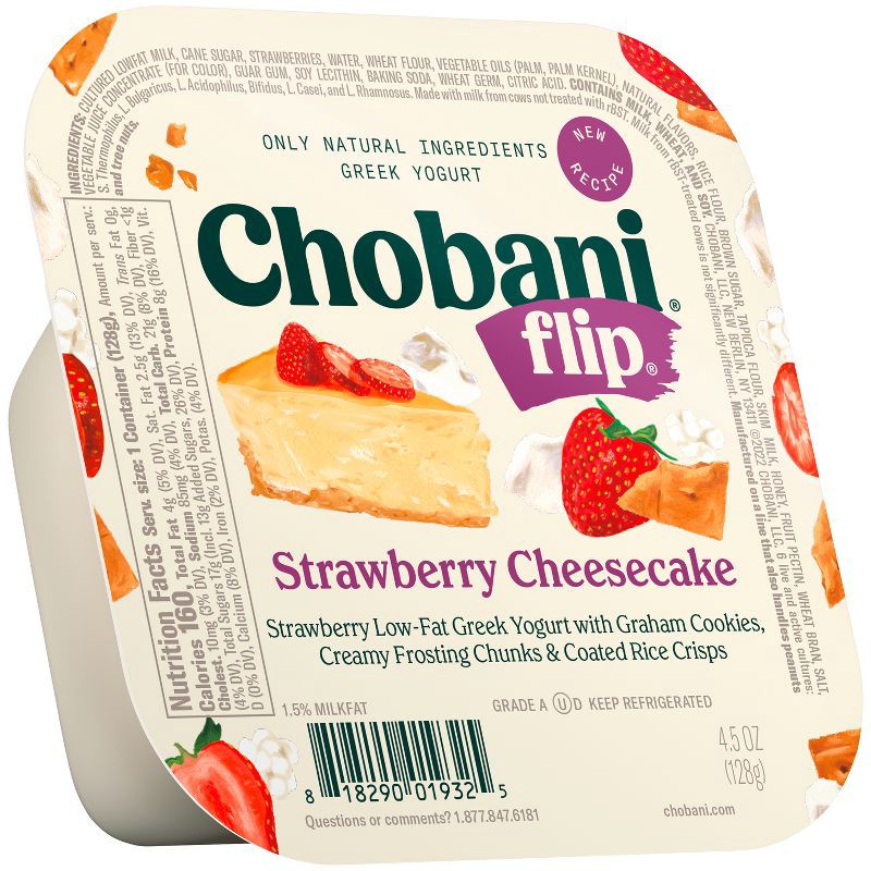 slide 7 of 7, Chobani Flip Strawberry Cheesecake Low Fat Greek Yogurt - 4.5oz, 4.5 oz