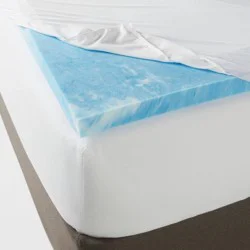 Twin 2" Cool Touch Memory Foam Mattress Topper - Threshold™: CertiPUR-US, Moisture-Wicking, Fits 16" Depth