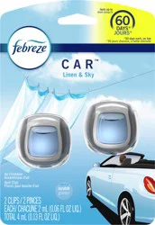 Febreze Car 2 Pack Vent Clips Linen & Sky Air Freshener 2 ea