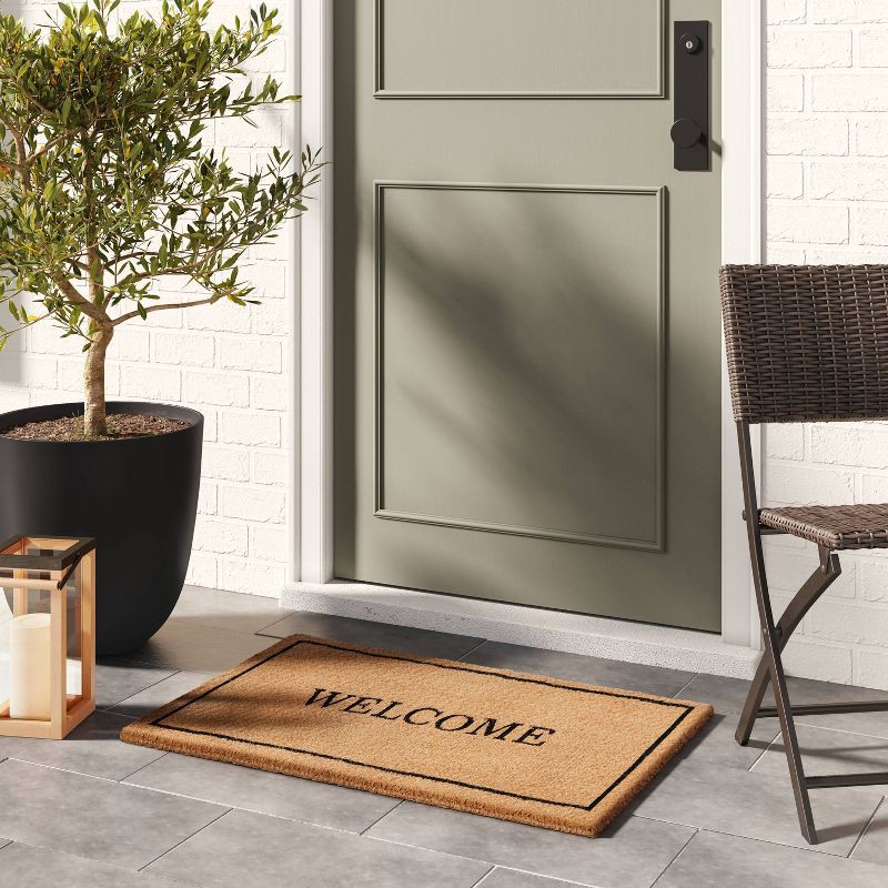 1'11x2'11 'Welcome' Coir Doormat Black - Threshold™ designed with Studio  McGee