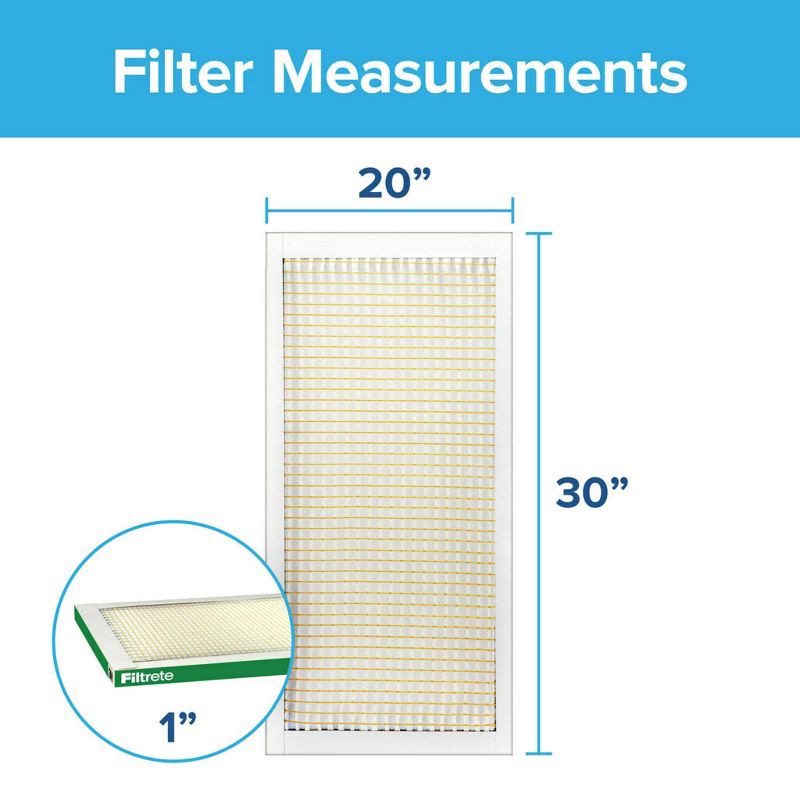 slide 13 of 13, Filtrete 20"x 30"x 1" MPR 700 Dust Pollen and Pet Dander Electrostatic Air Filter: MERV 8, Polypropylene, Furnace Compatible, 1 ct
