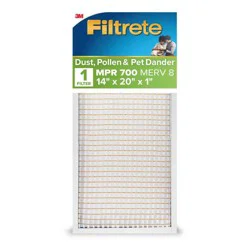 Filtrete 14" x 20" MPR 700 Dust Pollen & Pet Dander Electrostatic Air Filter: MERV 8, Furnace & AC Compatible