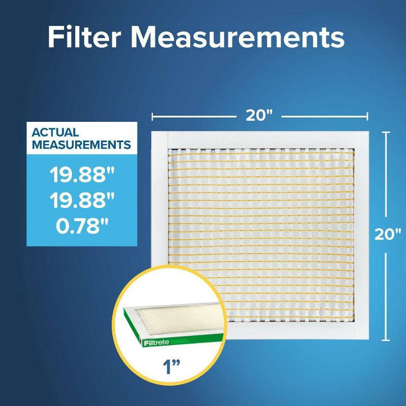 slide 2 of 15, Filtrete 20" x 20" MPR 700 Dust Pollen and Pet Dander Electrostatic Air Filter: MERV 8, Furnace & AC, 3-Month Use, 1 ct