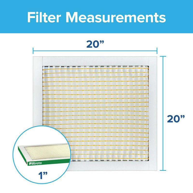 slide 14 of 15, Filtrete 20" x 20" MPR 700 Dust Pollen and Pet Dander Electrostatic Air Filter: MERV 8, Furnace & AC, 3-Month Use, 1 ct