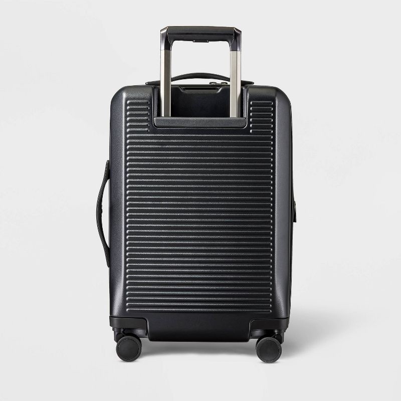 slide 3 of 7, Signature Hardside Carry On Spinner Suitcase Matte Black - Open Story™: TSA Locks, Water-Resistant, Polycarbonate, 1 ct