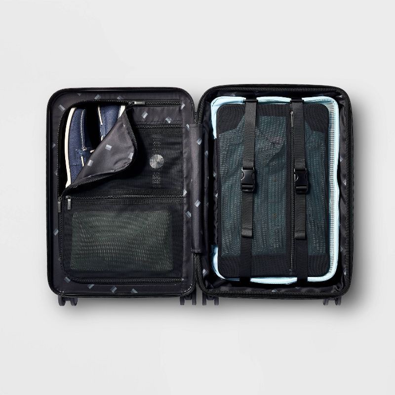 slide 5 of 7, Signature Hardside Carry On Spinner Suitcase Matte Black - Open Story™: TSA Locks, Water-Resistant, Polycarbonate, 1 ct