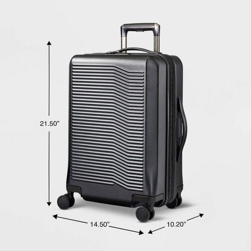 slide 7 of 7, Signature Hardside Carry On Spinner Suitcase Matte Black - Open Story™: TSA Locks, Water-Resistant, Polycarbonate, 1 ct