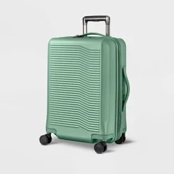 Signature Hardside Carry On Spinner Suitcase Matte Green - Open Story™: Durable Polycarbonate, TSA Locks, Telescoping Handle