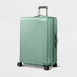 Signature Hardside Large Checked Spinner Suitcase Matte Green - Open Story™: Expandable, Water-Resistant, TSA Locks