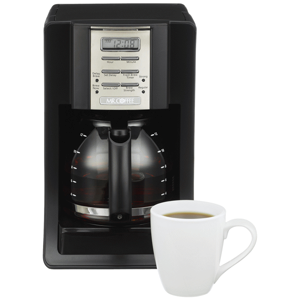 slide 1 of 1, Mr. Coffee 12 Cup Programmable Coffeemaker, Black, 12 cup